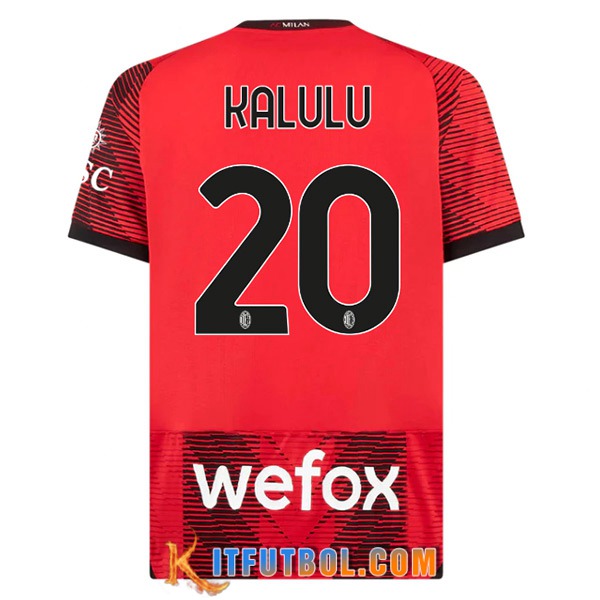 Camisetas De Futbol AC Milan (KALULU #20) 2023/2024 Primera