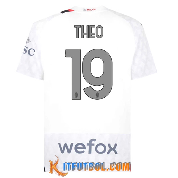 Camisetas De Futbol AC Milan (THEO #19) 2023/2024 Segunda