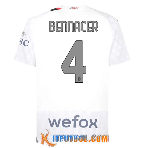 Camisetas De Futbol AC Milan (BENNACER #4) 2023/2024 Segunda