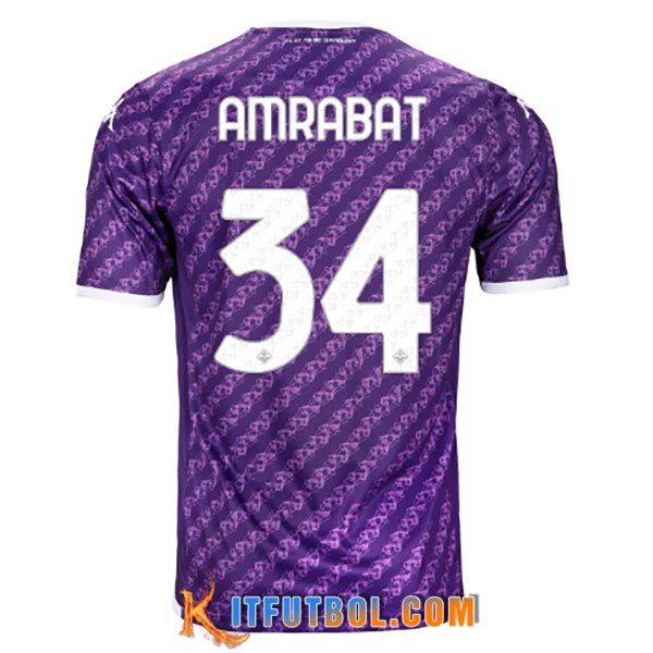 Camisetas De Futbol ACF Fiorentina (AMRABAT #34) 2023/2024 Primera