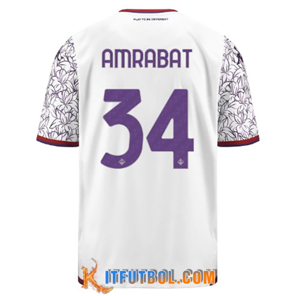 Camisetas De Futbol ACF Fiorentina (AMRABAT #34) 2023/2024 Segunda