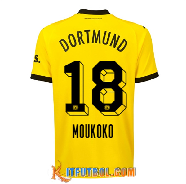 Camisetas De Futbol Dortmund BVB (MOUKOKO #18) 2023/2024 Primera