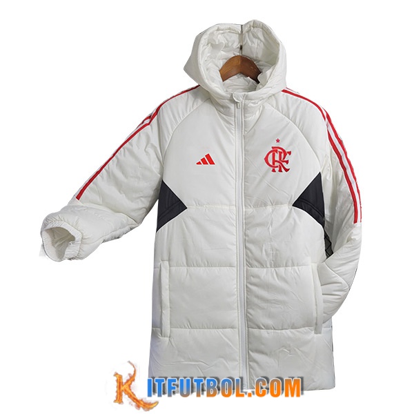 Nueva Plumas Con Capucha Flamengo Blanco 2023/2024