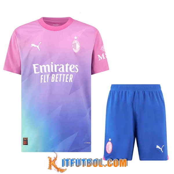 Camisetas Futbol AC Milan Tercera + Cortos 2023/2024
