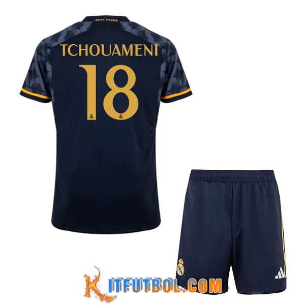 Camisetas De Futbol Real Madrid (TCHOUAMÉNI #18) Ninos 2023/2024 Segunda
