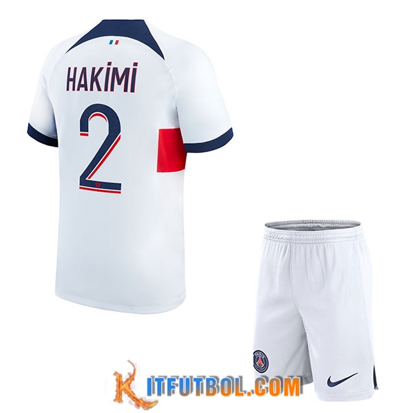 Camisetas De Futbol PSG (HAKIMI #2) Ninos 2023/2024 Segunda