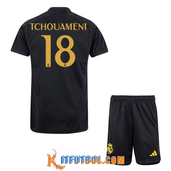 Camisetas De Futbol Real Madrid (TCHOUAMÉNI #18) Ninos 2023/2024 Tercera