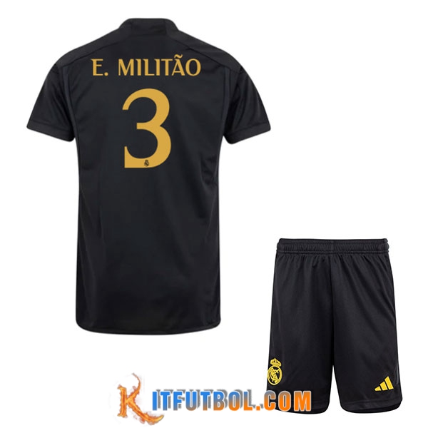 Camisetas De Futbol Real Madrid (E. MILITÃO #3) Ninos 2023/2024 Tercera