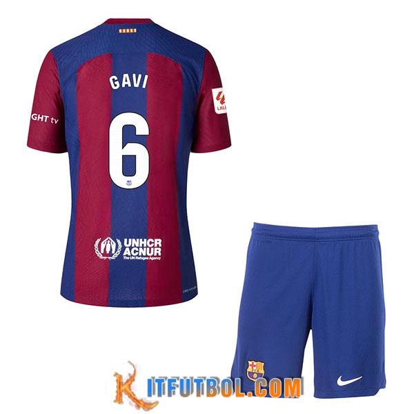 Camisetas De Futbol Barcelona (GAVI #6) Ninos 2023/2024 Primera