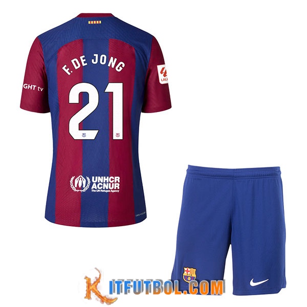 Camisetas De Futbol Barcelona (F. DE JONG #21) Ninos 2023/2024 Primera