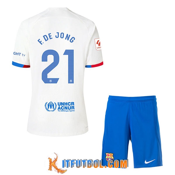 Camisetas De Futbol Barcelona (F. DE JONG #21) Ninos 2023/2024 Segunda
