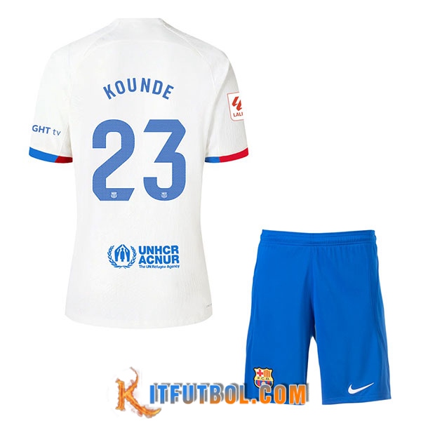 Camisetas De Futbol Barcelona (KOUNDE #23) Ninos 2023/2024 Segunda