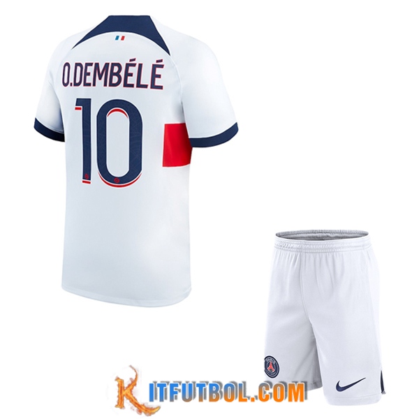 Camisetas De Futbol PSG (O.DEMBÉLÉ #10) Ninos 2023/2024 Segunda