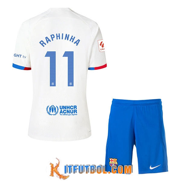 Camisetas De Futbol Barcelona (RAPHINHA #11) Ninos 2023/2024 Segunda