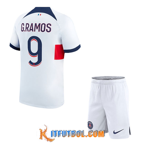 Camisetas De Futbol PSG (G.RAMOS #9) Ninos 2023/2024 Segunda