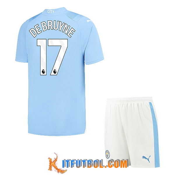 Camisetas De Futbol Manchester City (DE BRUYNE #17) Ninos 2023/2024 Primera