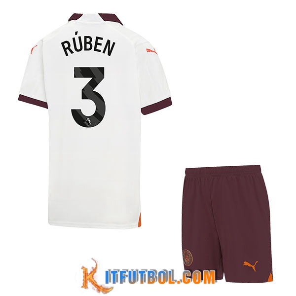 Camisetas De Futbol Manchester City (RÚBEN #3) Ninos 2023/2024 Segunda