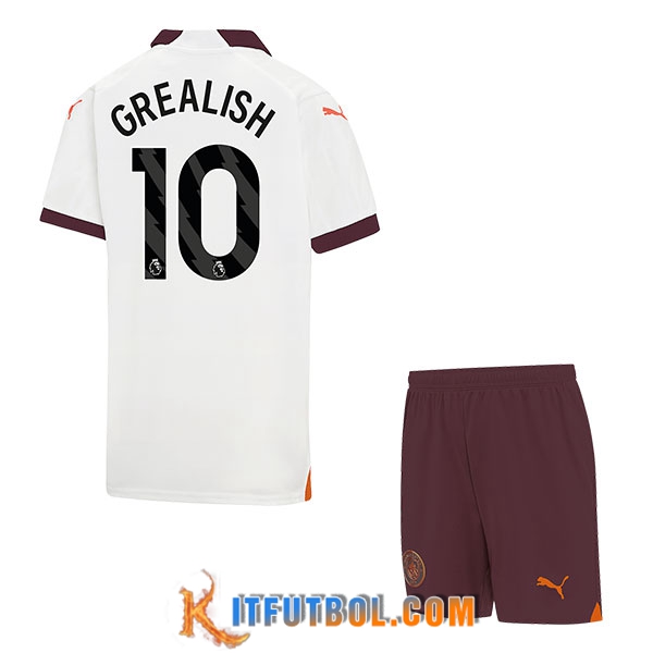 Camisetas De Futbol Manchester City (GREALISH #10) Ninos 2023/2024 Segunda