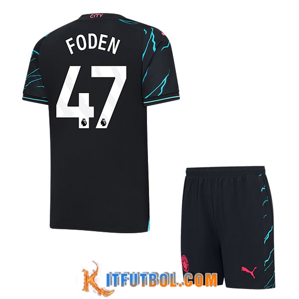 Camisetas De Futbol Manchester City (FODEN #47) Ninos 2023/2024 Tercera