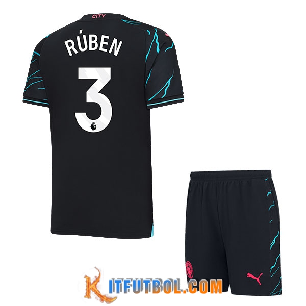 Camisetas De Futbol Manchester City (RÚBEN #3) Ninos 2023/2024 Tercera