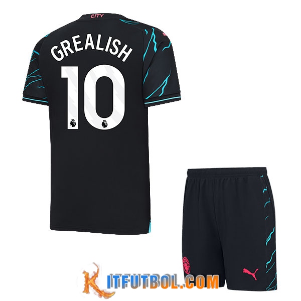 Camisetas De Futbol Manchester City (GREALISH #10) Ninos 2023/2024 Tercera