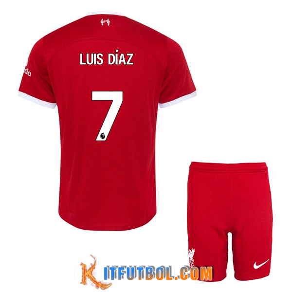 Camisetas De Futbol Liverpool (LUIS DÍAZ #7) Ninos 2023/2024 Primera