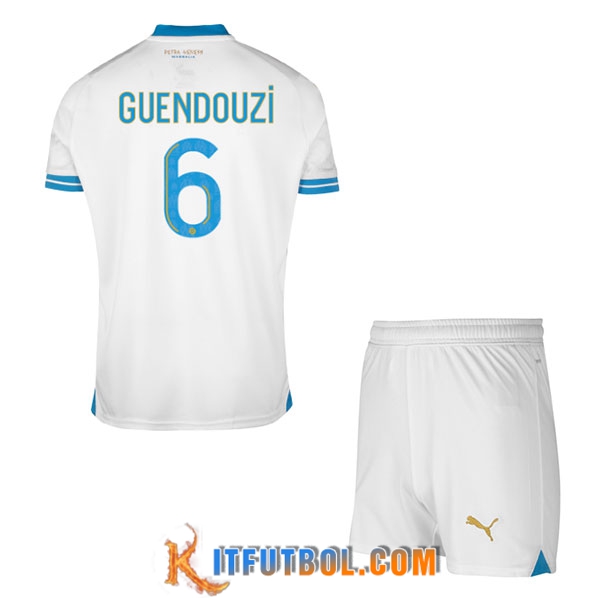 Camisetas De Futbol Marsella (GUENDOUZI #6) Ninos 2023/2024 Primera