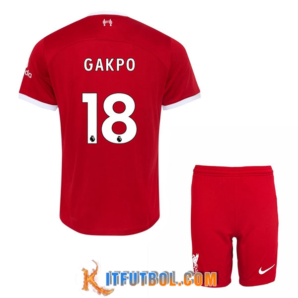 Camisetas De Futbol Liverpool (GAKPO #18) Ninos 2023/2024 Primera