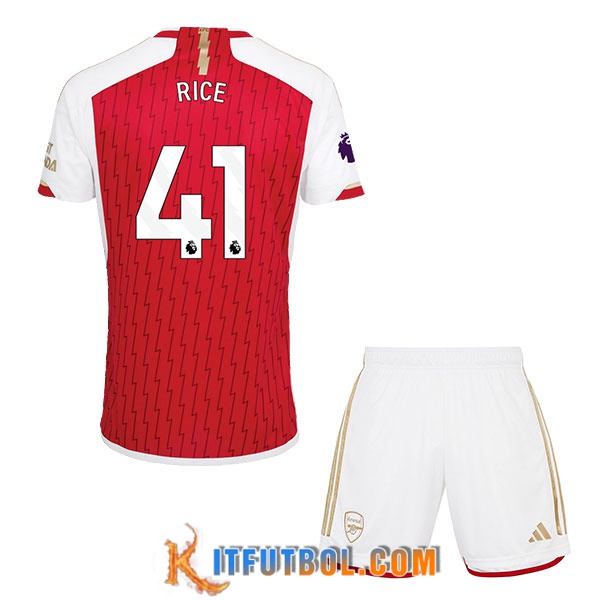 Camisetas De Futbol Arsenal (RICE #41) Ninos 2023/2024 Primera