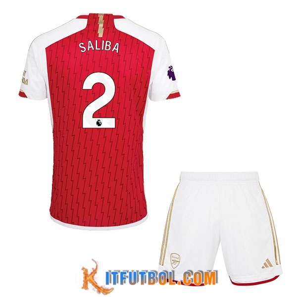 Camisetas De Futbol Arsenal (SALIBA #2) Ninos 2023/2024 Primera