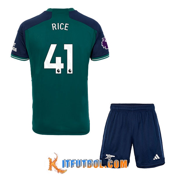 Camisetas De Futbol Arsenal (RICE #41) Ninos 2023/2024 Tercera