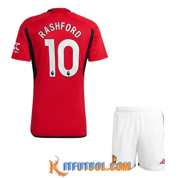 Camisetas De Futbol Manchester United (RASHFORD #10) Ninos 2023/2024 Primera