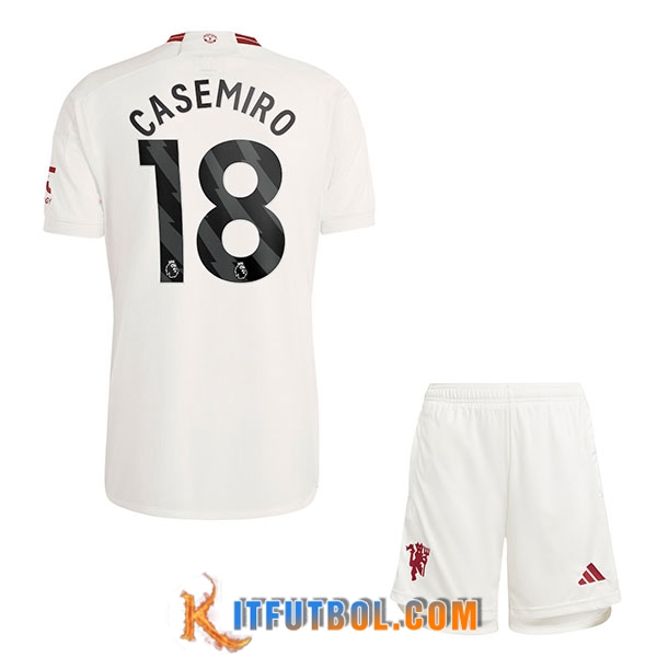 Camisetas De Futbol Manchester United (CASEMIRO #18) Ninos 2023/2024 Tercera
