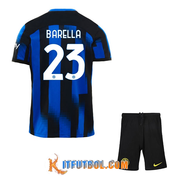 Camisetas De Futbol Inter Milan (BARELLA #23) Ninos 2023/2024 Primera