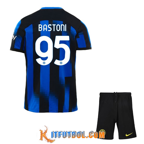Camisetas De Futbol Inter Milan (BASTONI #95) Ninos 2023/2024 Primera