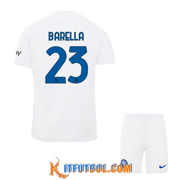 Camisetas De Futbol Inter Milan (BARELLA #23) Ninos 2023/2024 Segunda