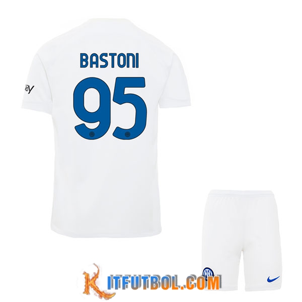 Camisetas De Futbol Inter Milan (BASTONI #95) Ninos 2023/2024 Segunda