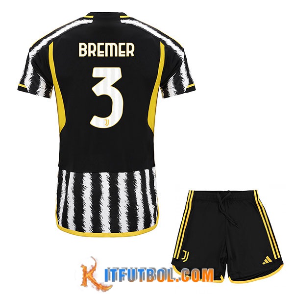 Camisetas De Futbol Juventus (BREMER #3) Ninos 2023/2024 Primera