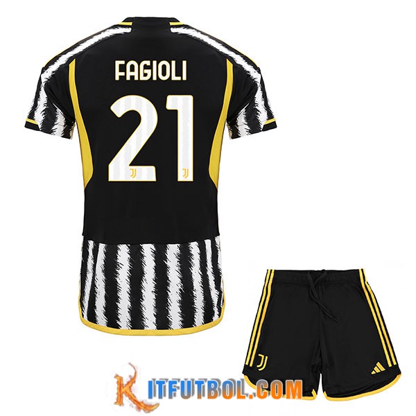Camisetas De Futbol Juventus (FAGIOLI #21) Ninos 2023/2024 Primera
