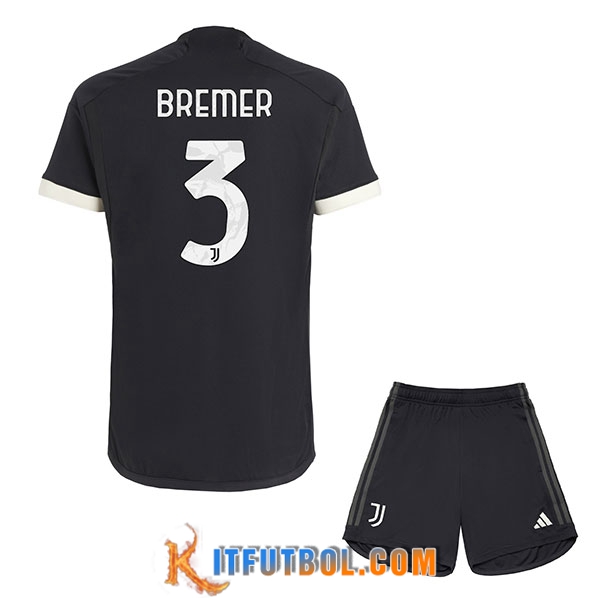 Camisetas De Futbol Juventus (BREMER #3) Ninos 2023/2024 Tercera