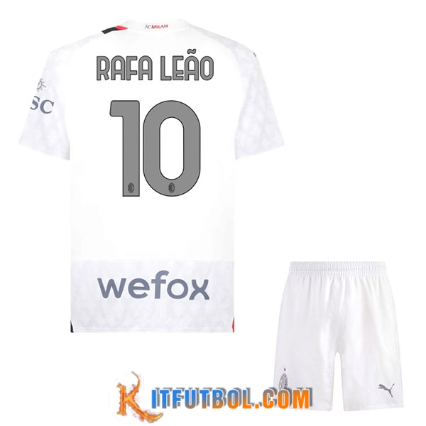 Camisetas De Futbol AC Milan (RAFAEL LEÃO #10) Ninos 2023/2024 Segunda