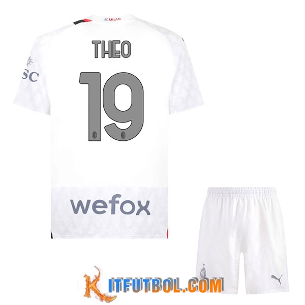 Camisetas De Futbol AC Milan (THEO #19) Ninos 2023/2024 Segunda