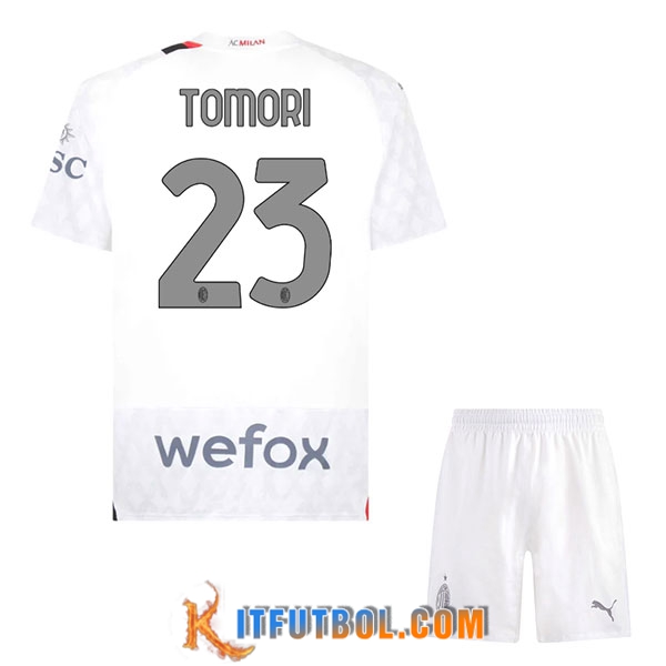 Camisetas De Futbol AC Milan (TOMORI #23) Ninos 2023/2024 Segunda