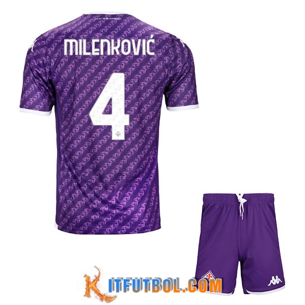 Camisetas De Futbol ACF Fiorentina (MILENKOVIC #4) Ninos 2023/2024 Primera