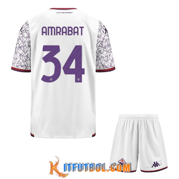 Camisetas De Futbol ACF Fiorentina (AMRABAT #34) Ninos 2023/2024 Segunda