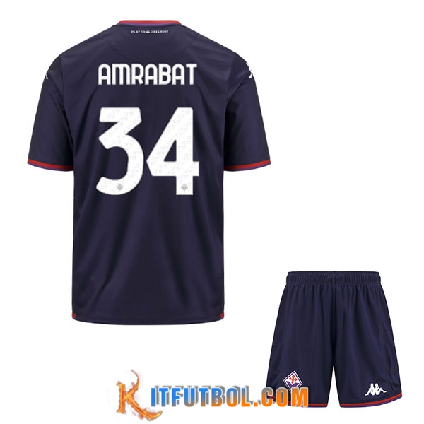 Camisetas De Futbol ACF Fiorentina (AMRABAT #34) Ninos 2023/2024 Tercera