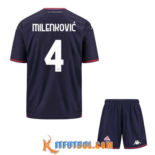Camisetas De Futbol ACF Fiorentina (MILENKOVIC #4) Ninos 2023/2024 Tercera