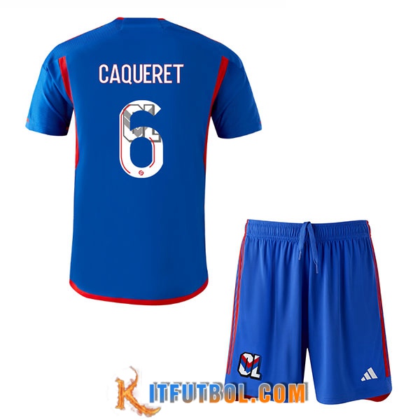 Camisetas De Futbol Lyon (CAQUERET #6) Ninos 2023/2024 Segunda