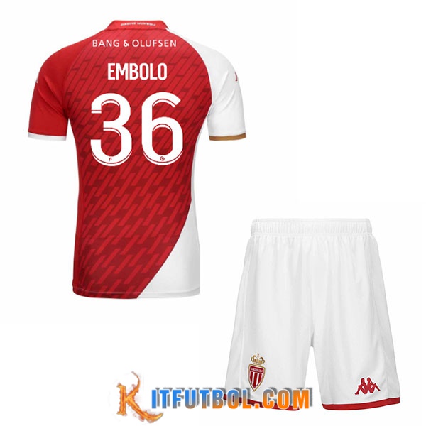 Camisetas De Futbol AS Monaco (EMBOLO #36) Ninos 2023/2024 Primera