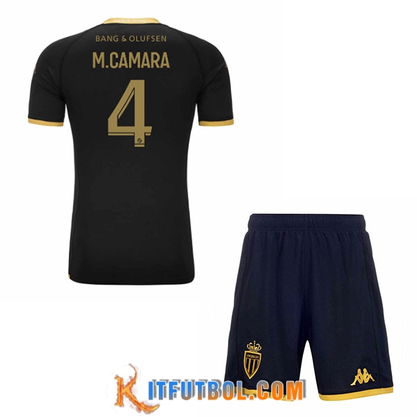 Camisetas De Futbol AS Monaco (M.CAMARA #4) Ninos 2023/2024 Segunda
